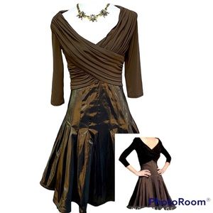 Tadashi Shoji Brown Fit & Flare Cocktail Dress